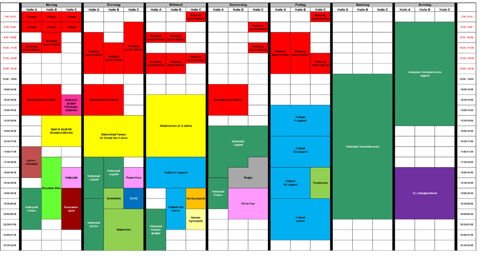 Hallenbelegung 25 02 2024